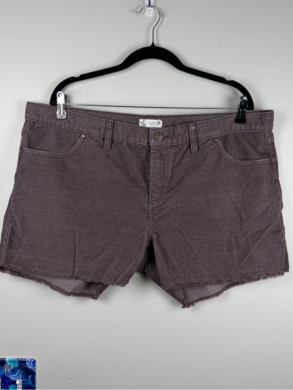 Carve Designs Oahu Corduroy Short 4" Dark Fawn Purple Organic Cotton Womens 16 - Picture 2 of 9